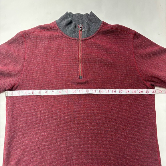 Robert Graham Quarter Zip Sweater Maroon Medium - Picture 13 of 15